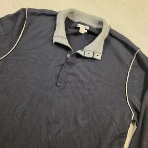 Carbon 2 Cobalt Polo Sweater Mens XXL Black Cotton Cashmere Outdoor Gorpcore